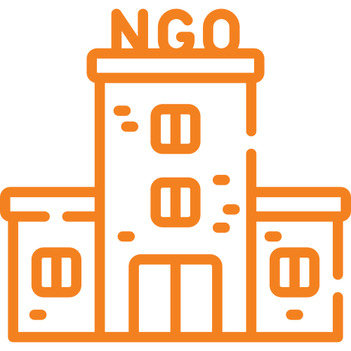 Ikona budynku z napisem NGO