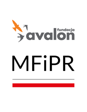Logo Fundacji Avalon i logo Ministerstwa Funduszy i polityki Regionalnej