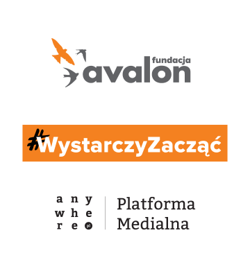 Na grafice logotyp Fundacji Avalon oraz Platformy medialnej Anywhere