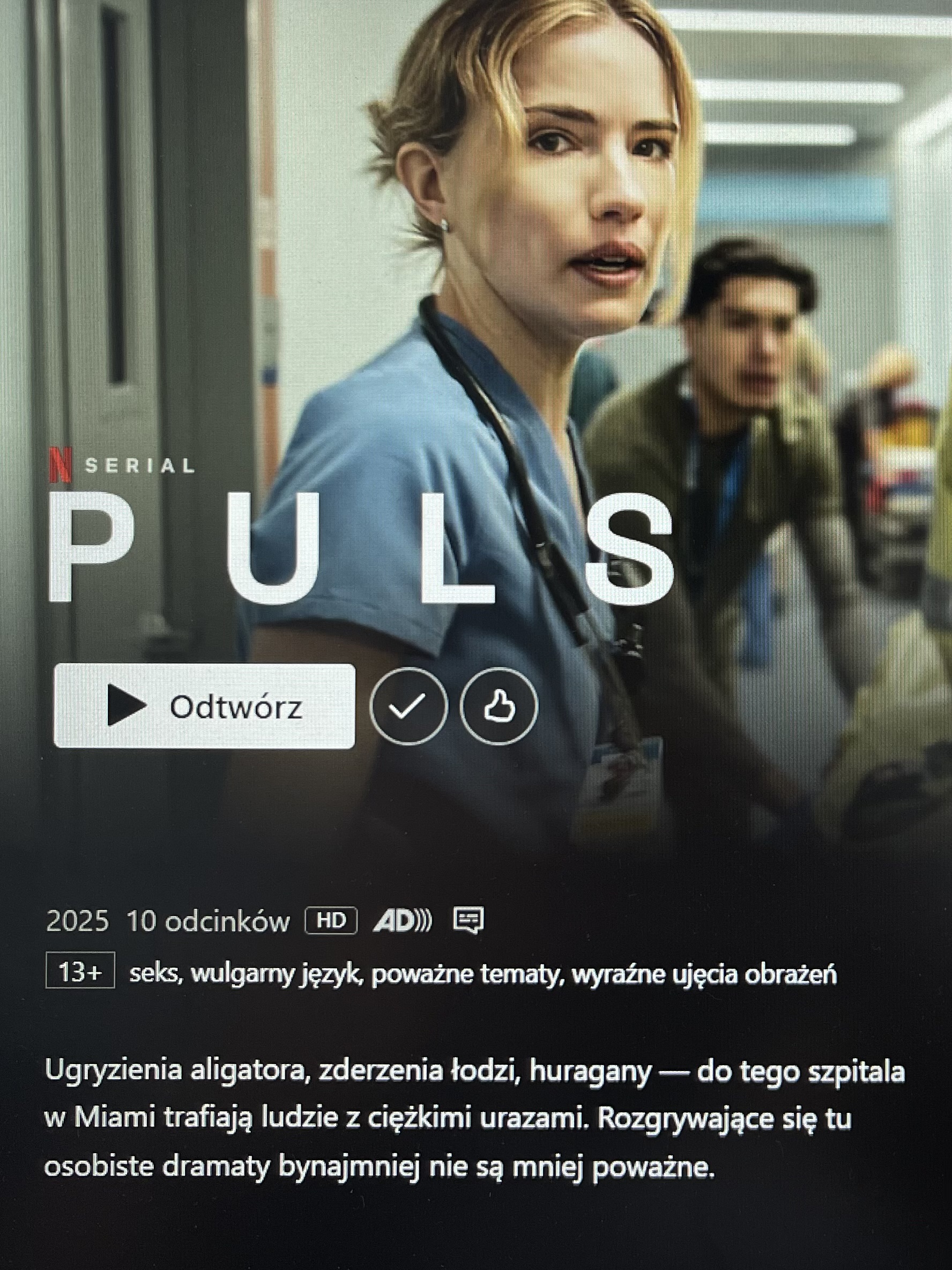 kadr z tytułem i opisem serialu z platformy netflix
