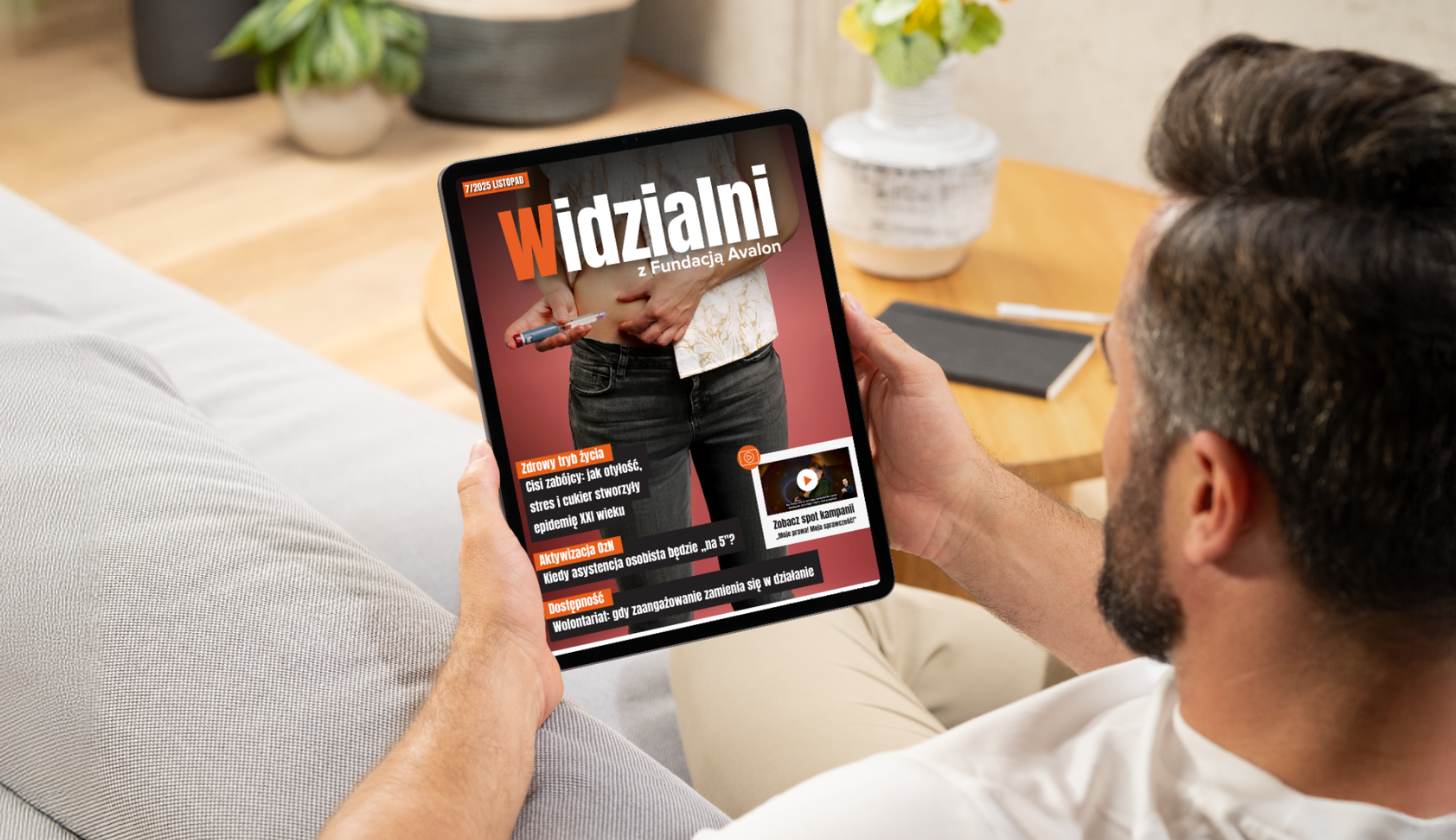 Wizualizacja listopadowego numeru biuletynu na tablecie.