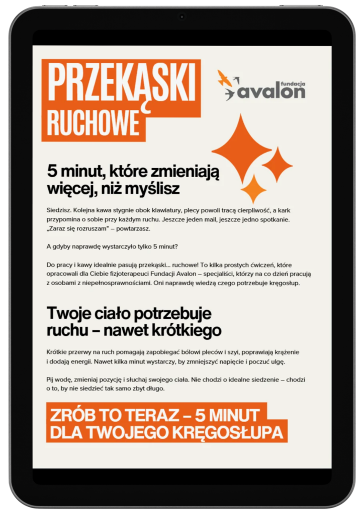 tablet wyświetlający przekąski ruchowe