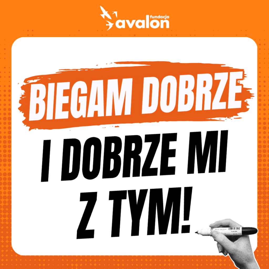 baner z hasłem biegam dobrze i dobrze mi z tym